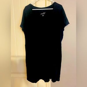Black short sleeve shirt dress